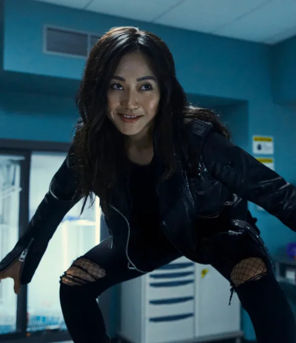 Kimiko Miyashiro The Boys S03 Black Leather Jacket