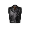 LV Sleeveless Grained Leather Biker Jacket