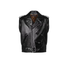 LV Sleeveless Grained Leather Biker Jacket