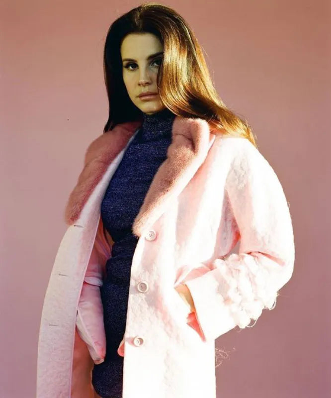 Lana Del Ray Pink Trench Fur Coat