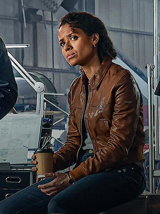 Lift 2024 Gugu Mbatha-Raw Brown Jacket