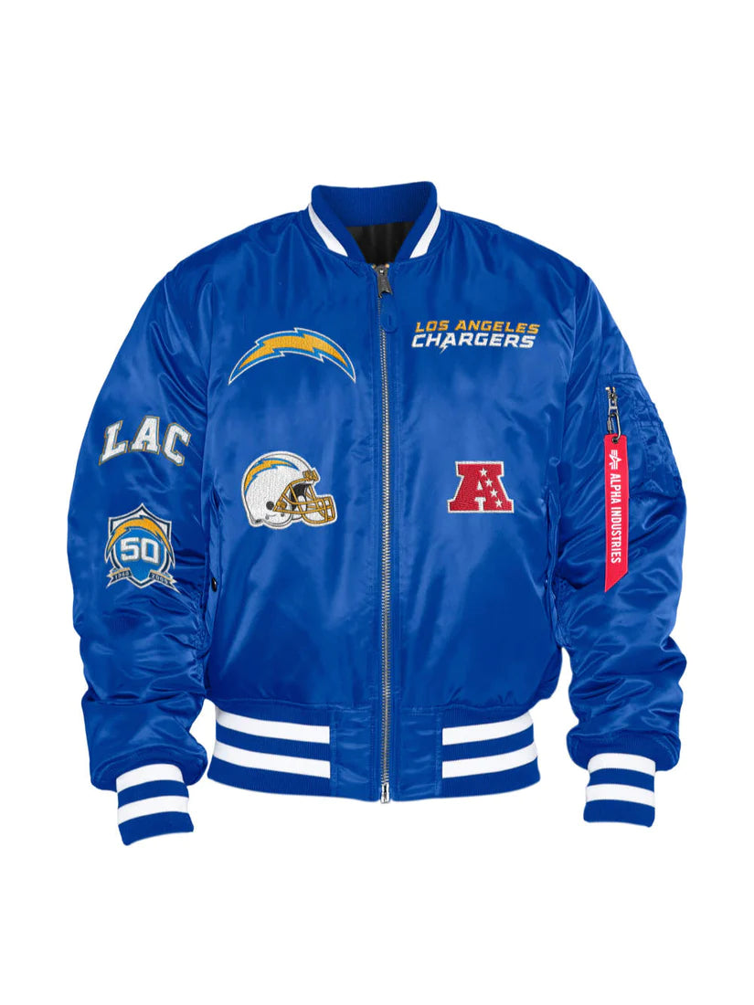 Los Angeles Chargers X Alpha X New Era MA-1 Jacket