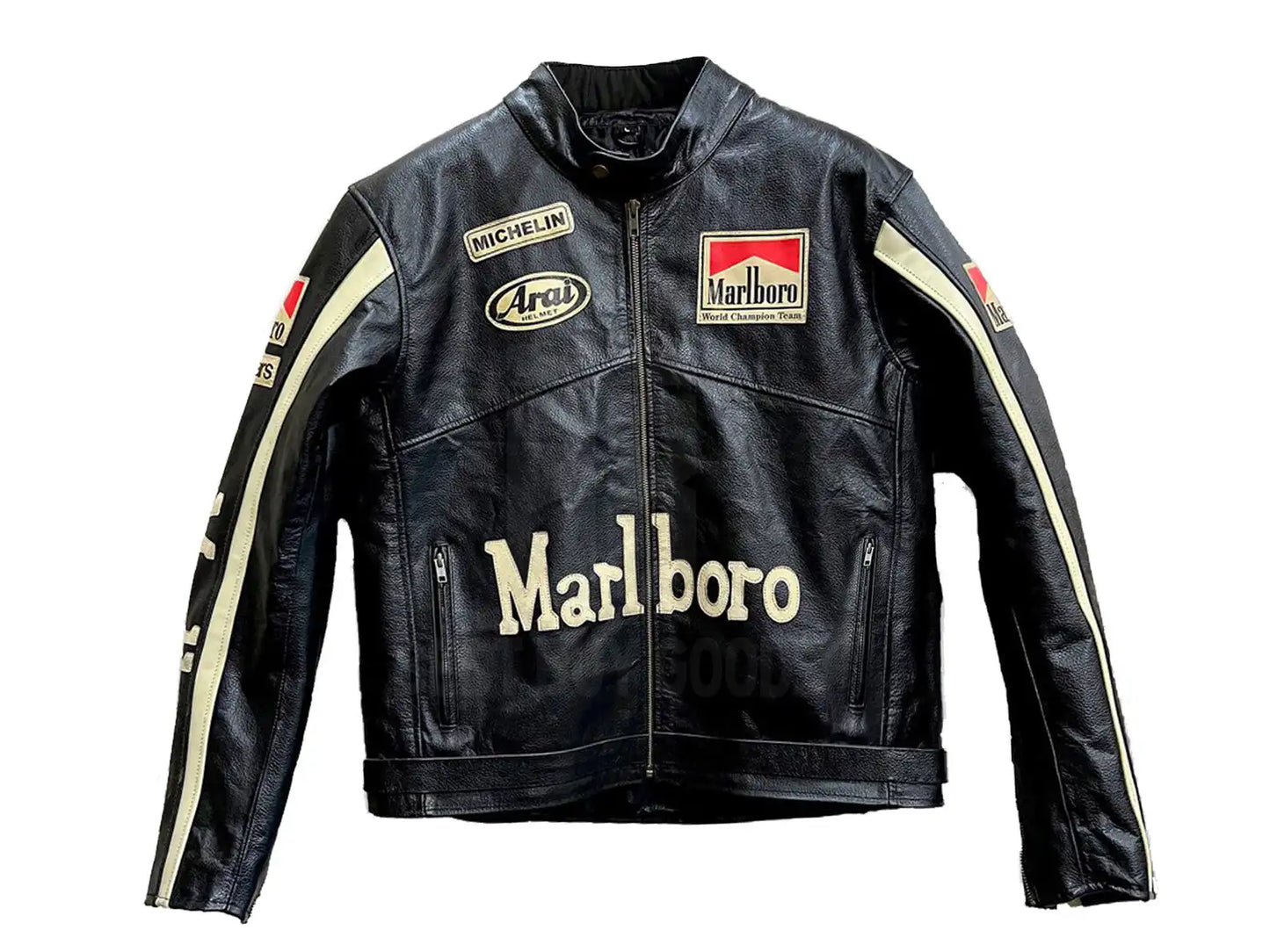 Marlboro Black Racing Leather Jacket