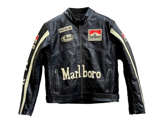 Marlboro Black Racing Leather Jacket