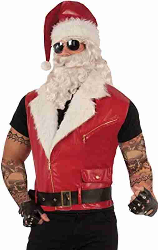 Men’s Biker Santa Leather Vest