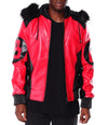 Mens Black Red 8 Ball Hooded Jacket
