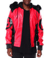 Mens Black Red 8 Ball Hooded Jacket