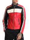 Men’s JCM251 Red & White Biker Jacket