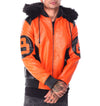 Mens 8 Ball Hooded Leather Bomber Jacket