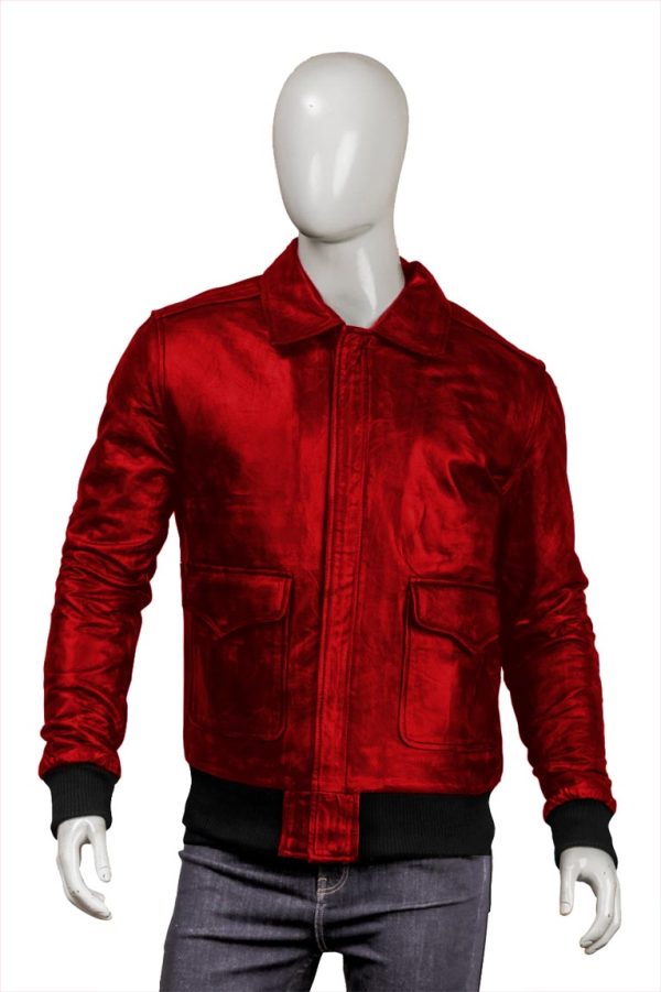 Mens Bomber Red Jacket
