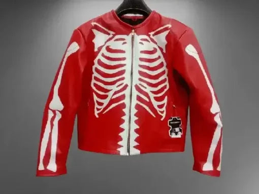 Men’s Skeleton Red Motorcycle Jacket