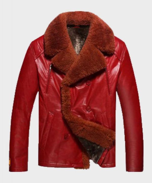 Mens Red Shearling Jacket