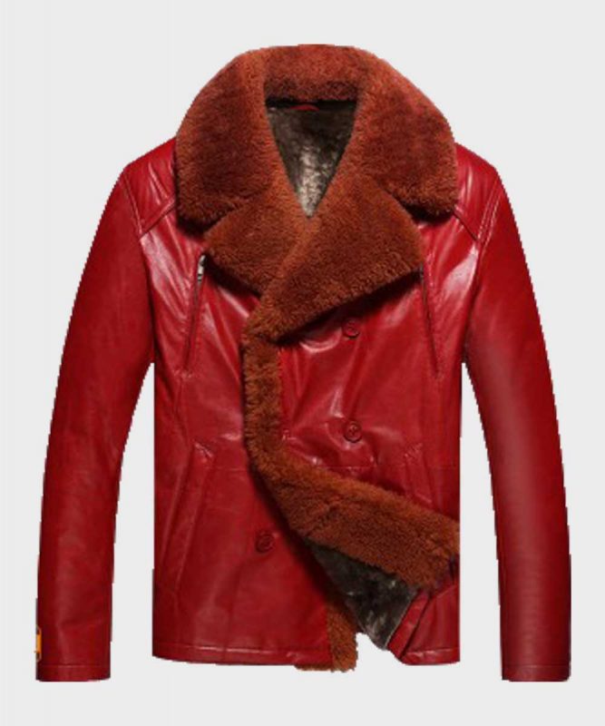 Mens Red Shearling Jacket