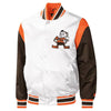 Men’s Starter White Cleveland Varsity Jacket