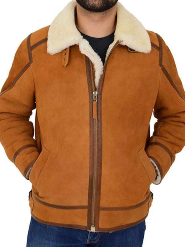 Mens Texan Mud Sheepskin Leather Jacket