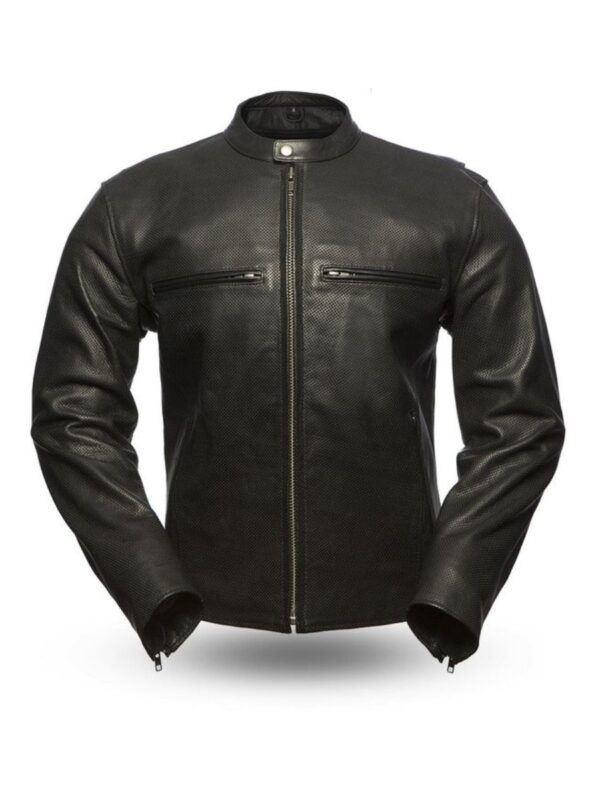Men’s Turbine Black Biker Leather Jacket