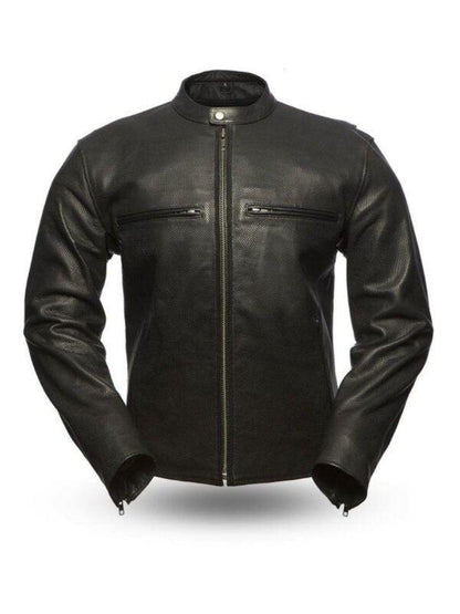 Men’s Turbine Black Biker Leather Jacket