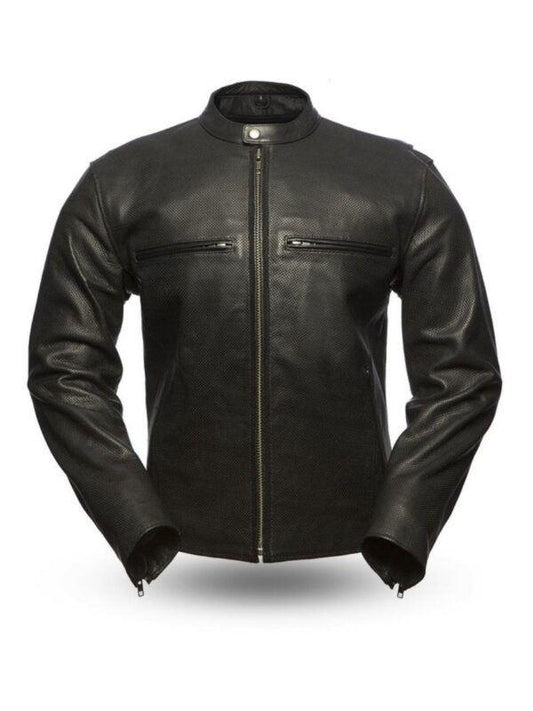 Men’s Turbine Black Biker Leather Jacket