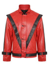 Michael Jackson Red Military Leather Jacket
