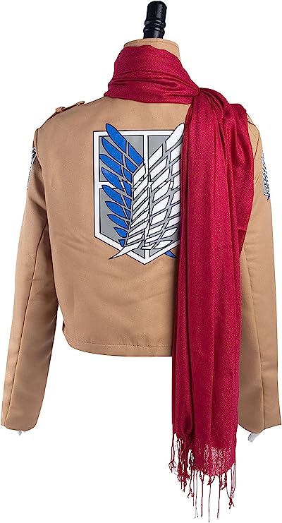 Mikasa Ackerman Cosplay Jacket with Scarf