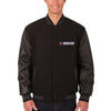 NASCAR JH Design Black Wool & Leather Varsity Jacket