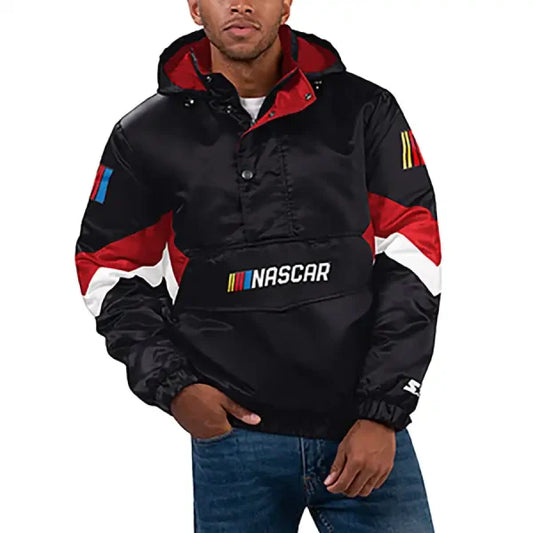NASCAR Starter Black Home Team Satin Hoodie Jacket