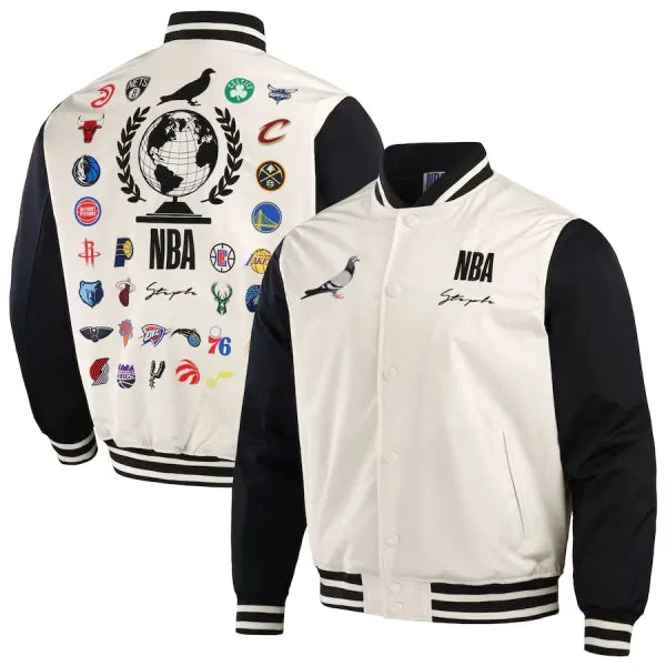 NBA x Staple White/Black All Teams Origins Jacket