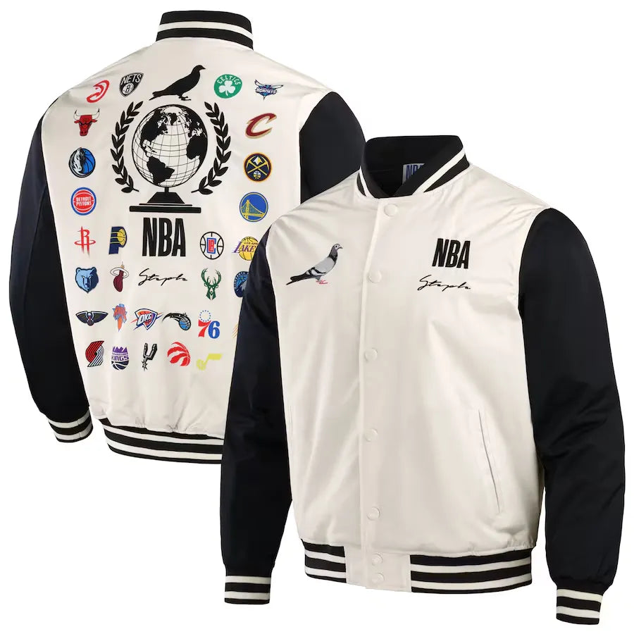 NBA x Staple White/Black All Teams Origins Jacket