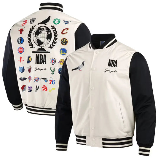NBA x Staple White/Black All Teams Origins Jacket