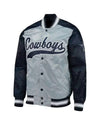 NFL Dallas Cowboys Gray And Navy Satin Jacket