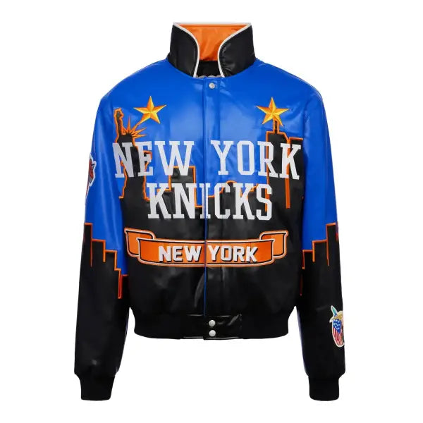 NY Knicks Skyline Leather Jacket