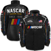 Nascar Checkered Flag Sports Black Nylon Jacket