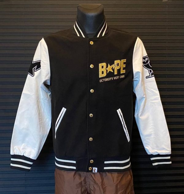 OVO Bape Patch Varsity Baseball Streetwear Jacket