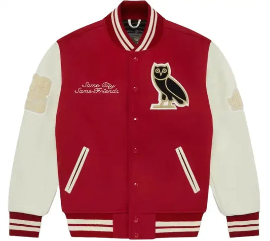 OVO Collegiate Varsity Red Jacket