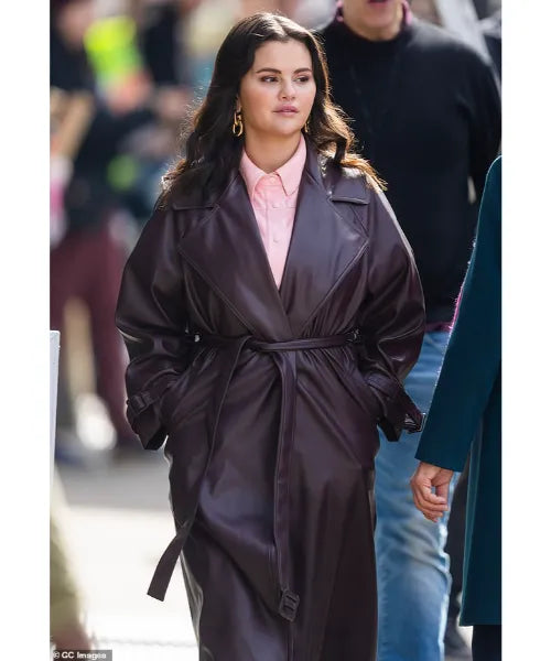 Only Murders In The Building Selena Gomez Leather Coat