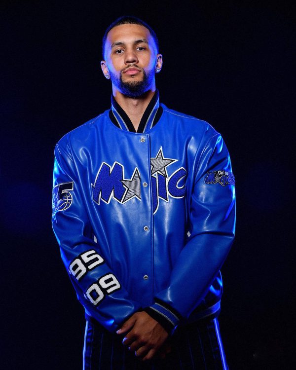 Orlando Magic Jeff Hamilton Blue Leather Jacket