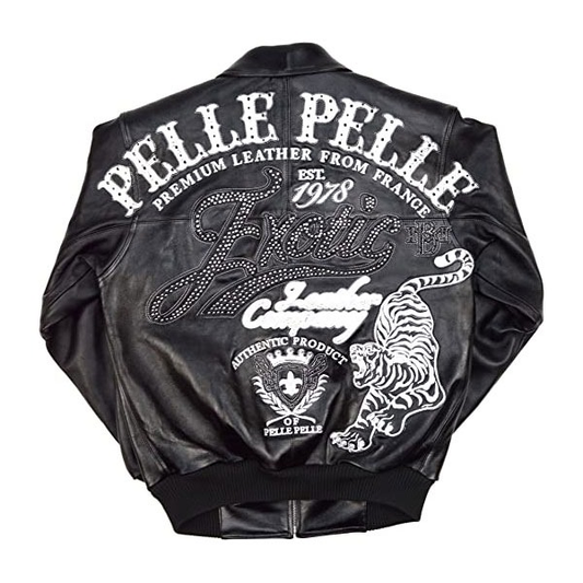 Pelle Pelle Black Exotic 1978 Leather Jacket