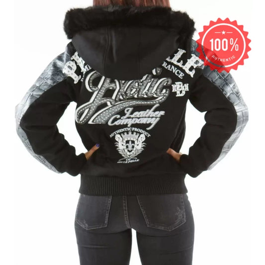 Pelle Pelle Black Exotic Fur Hood Jacket