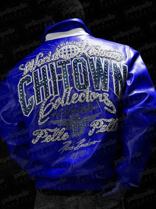 Pelle Pelle Blue Chi-Town Leather Jacket