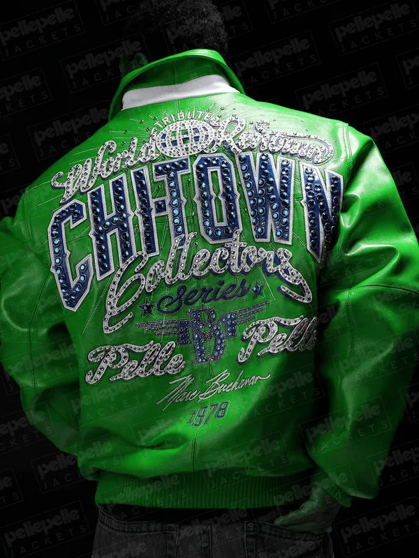Pelle Pelle Green Chi-Town Leather Jacket