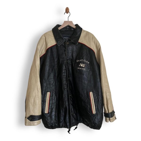 Phat Farm 90s Black and Cream Jacket