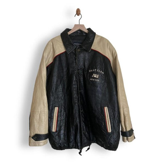 Phat Farm 90s Black and Cream Jacket