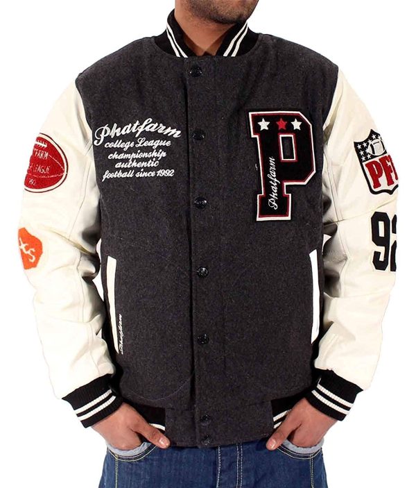 Phat Farm College Bomber Baseball Varsity Jacket