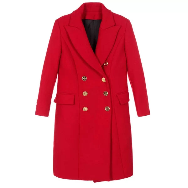 Women’s Christmas Red Double Breasted Coat