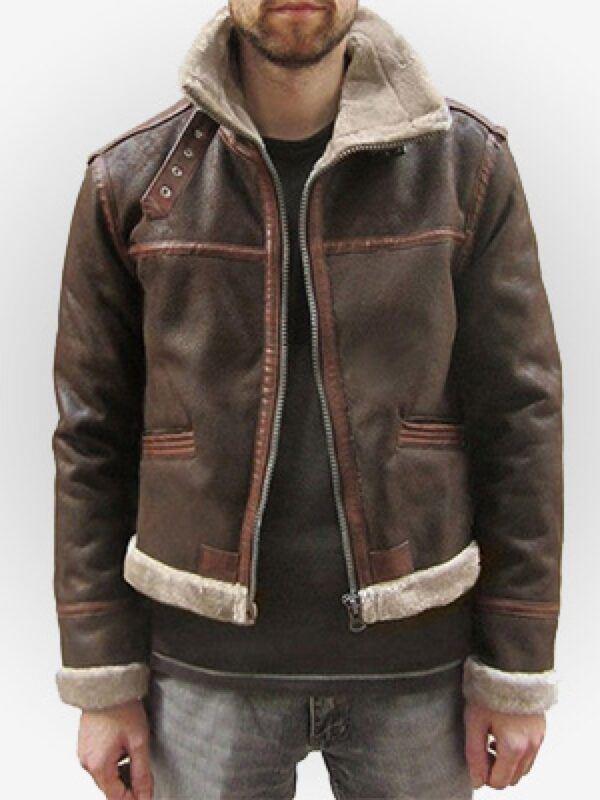 Brown Shearling Lined Costume Coat influenced by Resident Evil 4 Leon S. Kennedy