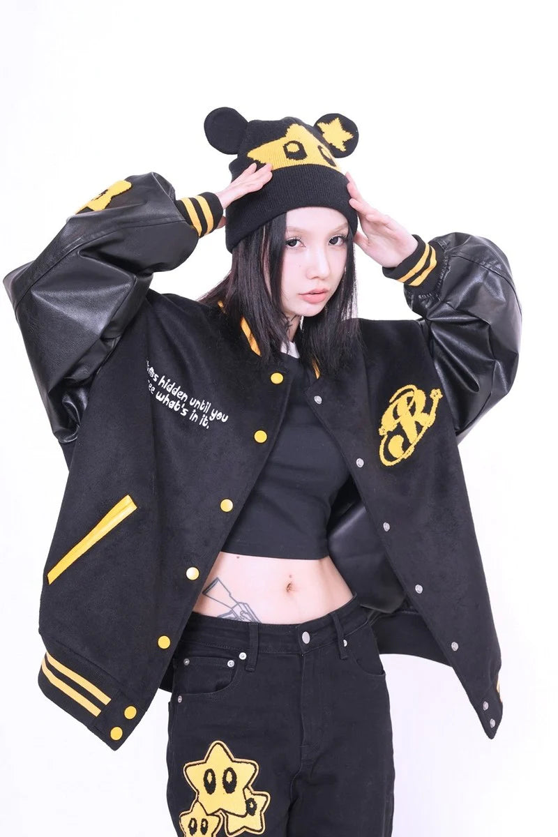 Reverie Embroidered Logo Varsity Jacket