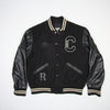 Roots Canada Leather Baseball Black Varsity Jacket