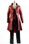 Scarlet Witch Maroon Leather Cosplay Coat