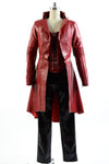 Scarlet Witch Maroon Leather Cosplay Coat