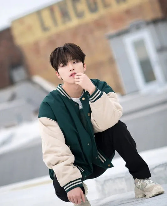 Seventeen Dino Green Varsity Jacket